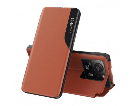 Husa Tip Carte Upzz Eco Book, Compatibila Cu Xiaomi 13T / 13T Pro, Piele Ecologica, Orange