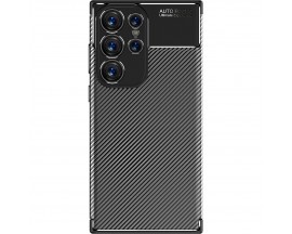 Husa Spate Upzz Carbon Rugged Auto Focus, Compatibila Cu Samsung Galaxy S24 Ultra, Silicon, Negru