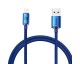Cablu Date Si Incarcare Baseus Crystal Shine (CAJY000103) - USB to Lightning, 2.4A, 2m - Blue