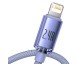 Cablu Date Si Incarcare Baseus Crystal Shine (CAJY000005) - USB to Lightning, 2.4A, 1.2m - Purple