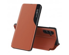 Husa Tip Carte Upzz Eco Book, Compatibila Cu Samsung Galaxy A15 4G / A15 5G, Piele Ecologica, Orange