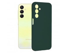 Husa Spate Upzz No Logo, Compatibila Cu Samsung Galaxy A25 5G, Alcantara La Interior, Verde Inchis