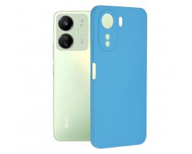 Husa Spate Upzz No Logo, Compatibila Cu Xiaomi Redmi 13C 4G , Alcantara La Interior, Denim Blue