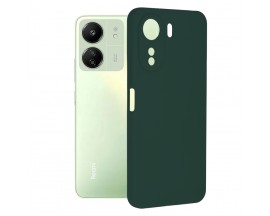 Husa Spate Upzz No Logo, Compatibila Cu Xiaomi Redmi 13C 4G , Alcantara La Interior, Verde