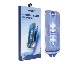 Folie Sticla Upzz Veason Easy Install Compatibila Cu iPhone 15 Pro Max, Aplicator Inclus, Montaj Rapid