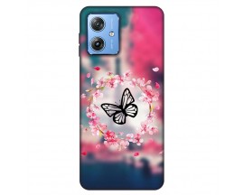 Husa Silicon Soft Upzz Print, Compatibila Cu Motorola Moto G54, Butterfly