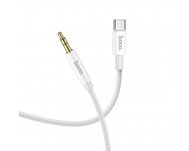 Cablu Aux Audio HOCO cable AUX Audio Jack 3,5mm to Type C UPA19 1M, Silver