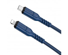 Cablu Date Si Incarcare Hoco Usb-C La Lightning Power Delivery 20W, X59 Victory, Lungime 1M, Textil, Blue