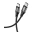 Cablu Date Si Incarcare Hoco Usb-C La Usb-C, Power Delivery 100W, X50 Exquisito, Lungime 1m, Textil, Negru