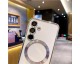 Husa Upzz Electro Magsafe, Compatibila Cu Samsung Galaxy S24 Plus, Spate Transparent, Rama Silver