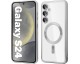 Husa Upzz Electro Magsafe, Compatibila Cu Samsung Galaxy S24, Spate Transparent, Rama Silver