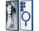 Husa Upzz Electro Magsafe, Compatibila Cu Samsung Galaxy S24 Ultra, Spate Transparent, Rama Blue
