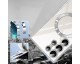 Husa Upzz Electro Magsafe, Compatibila Cu Samsung Galaxy S24 Ultra, Spate Transparent, Rama Silver