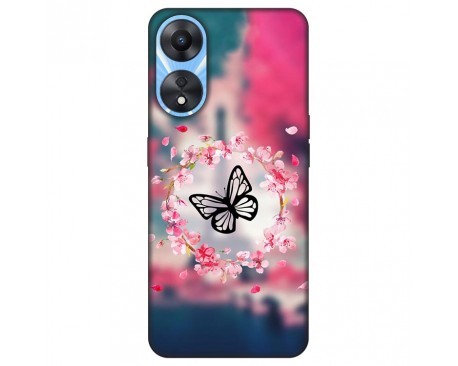 Husa Silicon Soft Upzz Print, Compatibila Cu Oppo A58, Butterfly