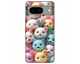 Husa Silicon Soft Upzz Print, Compatibila Cu Pixel 8A, Plush Cats