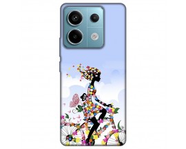 Husa Silicon Soft Upzz Print, Compatibila Cu Xiaomi Redmi Note 13 5G, Flower Bicycle