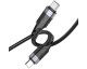 Cablu Date Si Incarcare Borofone BU35 Influence Type C La Type C, Putere 60W 3A, Lungime 1.2m, Textil, Negru
