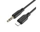 Cablu Aux Audio Borofone BL18 Jack 3.5mm la Lightning, Lungime 1M, Negru