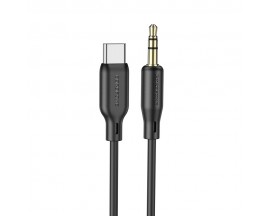 Cablu Aux Audio Borofone BL18 Jack 3.5mm la Type C, Lungime 1M, Negru