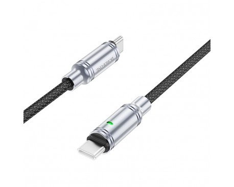 Cablu Date Si Incarcare Borofone BU40 Advantage Type C La Type C, Putere 60W 3A, Lungime 1.2m, Textil, Negru