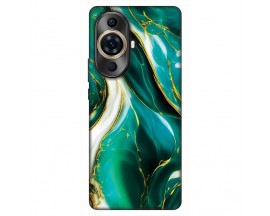 Husa Silicon Soft Upzz Print, Compatibila Cu Huawei Nova 11 Pro, Green Marble