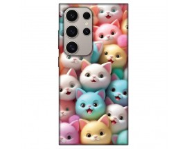 Husa Silicon Soft Upzz Print, Compatibila Cu Samsung Galaxy S24 Ultra, Plush Cats