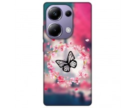 Husa Silicon Soft Upzz Print, Compatibila Cu Xiaomi Redmi Note 13 Pro 4G, Butterfly