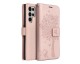 Husa Flip Cover Forcell Mezzo, Compatibila Cu Samsung Galaxy S22 Ultra, Tree Rose Gold