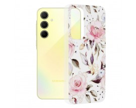 Husa Silicon Upzz Tech Marble Series, Compatibila Cu Samsung Galaxy A35 5G, Chloe White