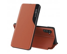 Husa Tip Carte Upzz Eco Book, Compatibila Cu Samsung Galaxy A55 5G, Piele Ecologica, Orange