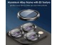 Set Protectie Sticla Securizata si Aluminiu Individuala Pentru Camera Upzz Compatibila Cu iPhone 15 Pro, Blue