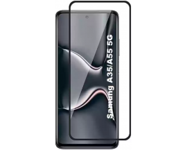 Folie Protectie Sticla Securizata 5D Full Glue Compatibila Cu Samsung Galaxy A35, Transparenta Cu Margine Neagra