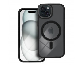 Husa Spate Upzz Color Edge Compatibila Cu iPhone 15, Tehnologie MagSafe, Negru