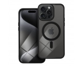 Husa Spate Upzz Color Edge Compatibila Cu iPhone 15 Pro Max, Tehnologie MagSafe, Black