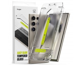 Set 2 x Folie Sticla Ringke Compatibila Cu Samsung Galaxy S24 Ultra, Montaj Usor Cu Aplicator, Transparenta