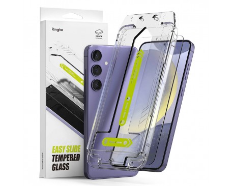 Set 2 x Folie Sticla Ringke Compatibila Cu Samsung Galaxy S24, Montaj Usor Cu Aplicator, Transparenta