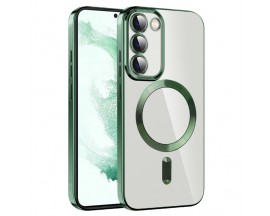 Husa Upzz Luxury Crystal MagSafe Protectie La Camere, Compatibila Cu Samsung Galaxy S23 - Deep Green
