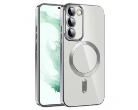Husa Upzz Luxury Crystal MagSafe Protectie La Camere, Compatibila Cu Samsung Galaxy S23 - Silver