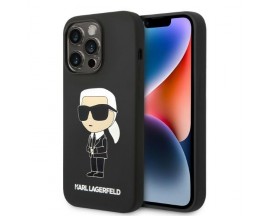 Husa Spate Karl Lagerfeld Compatibila Cu iPhone 14 Pro Max, Silicone Ikonik, Negru - 086596