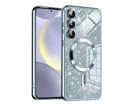 Husa Upzz Luxury Crystal Glitter MagSafe Protectie La Camere, Compatibila Cu Samsung Galaxy S23 FE - Light Blue