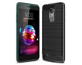 Husa Spate Forcell Carbon Pro Lg K10 2018, Negru Silicon