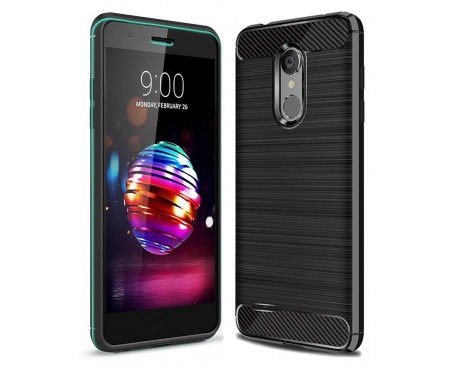 Husa Spate Forcell Carbon Pro Lg K10 2018, Negru Silicon