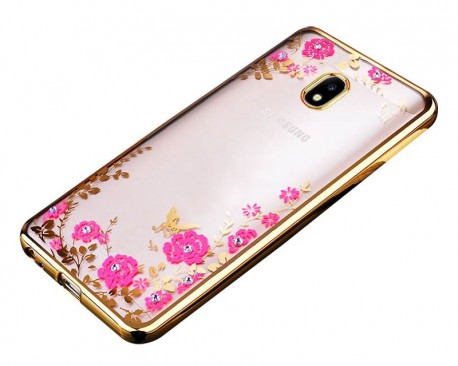 Husa Spate Flower Diamond Samsung J5 2016  Gold Silicon