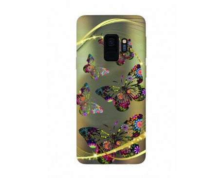 Husa Silicon Soft Upzz Print Samsung Galaxy S9 Model Golden Butterflys