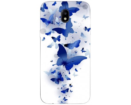 Husa Silicon Soft Upzz Print Samsung Galaxy J5 2017 Model Blue Butterflyes