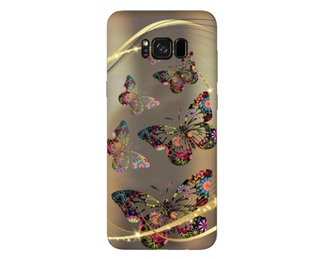 Husa Silicon Soft Upzz Print Samsung S8+ Plus Golden Butterfly