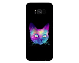 Husa Silicon Soft Upzz Print Samsung Galaxy S8 Model Neon Cat