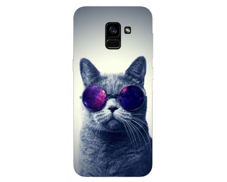Husa Silicon Soft Upzz Print Samsung Galaxy A8 2018 Model Cool Cat