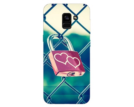 Husa Silicon Soft Upzz Print Samsung Galaxy A8 2018 Model Heart Lock