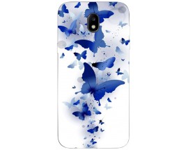 Husa Silicon Soft Upzz Print Samsung Galaxy J3 2017 Model Blue Butterflyes